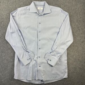 Eton Dress Shirt Mens 16.5 42 Light Blue Contemporary Long Sleeve Textured